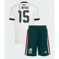 Stroje piłkarskie Meksyk Israel Reyes #15 Koszulka Wyjazdowej dla dzieci MŚ 2026 Krótki Rękaw (+ szorty)